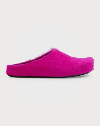 Marni Men & apos;s Fussbett Calf Hair Sabot Mules