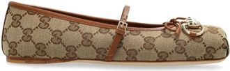 Gucci Horsebit Gg Supreme Ballet Flats