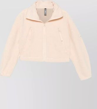 adidas by Stella McCartney cropped teddy fitted jacket
