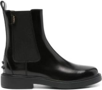 Tod's Elastisch-paneel leren chelsea laarzen - Dames - Chelseaboots - Zwart - 37 1/2 EU - Schoenen