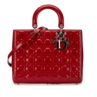 Dior Lady Dior Medium Leren Tote