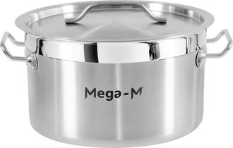 OEM Olla Baja Para Catering Con Tapa Mega-m Pro 12 L, Di&aacute;metro 30 Cm X Altura 18 Cm N