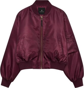 Anine Bing Leon Bomberjack - Dames - Bomber jackets - Rood - S - Polyester - Jassen