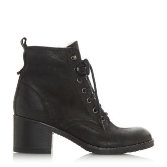 Dune London Womens Ladies PATSIE D Warm Lined Ankle Boots - Black Leather (archived) - Size UK 3