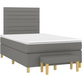 vidaXL Cama Box Spring Con Colch&oacute;n Tela Negro 120x190 Cm Vidaxl