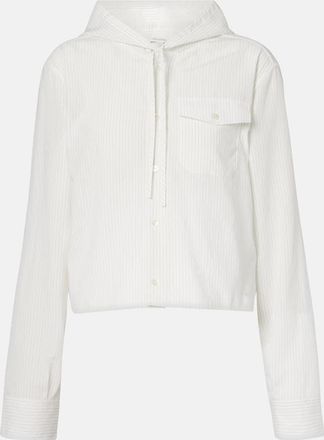 J.W.Anderson Camicia cropped gessata con cappuccio
