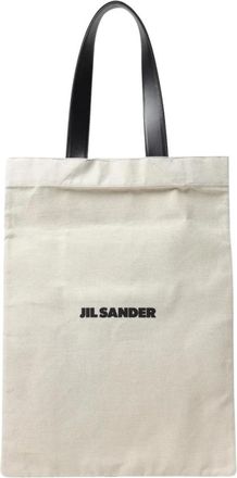 Jil Sander Shopping Bags, female, Beige, ONE SIZE, Minimalist Tote Bag with Leather Handles