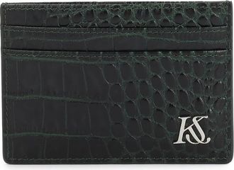 Kazar KS Seines Card Case - Heren - Portefeuilles - Groen - ONE Size - Leer - Accessoires