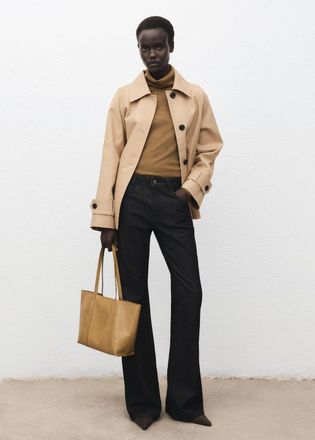 Mango Pullover collo alto misto lana ocra - Donna - S - MANGO