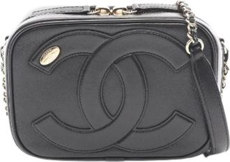 Chanel Pre-owned Coco Mark Lamsleren Schoudertas - Dames - Vintage Schoudertas - Zwart - ONE Size - Leer - Vintage
