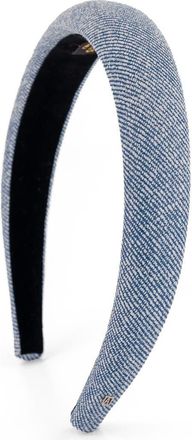 Alexandre de Paris Aurore Boreales Washed Denim Leather headband in Light Blue at Nordstrom
