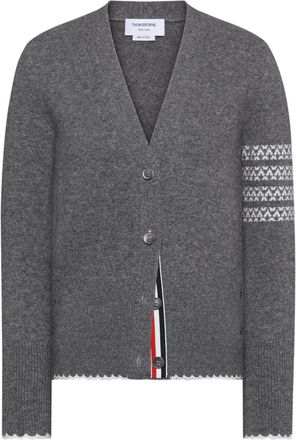 Thom Browne Cardigan con scollo a V - Grigio