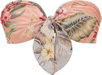 Zimmermann Bikinitop met sjaalstrik en bloemenprint - Roze