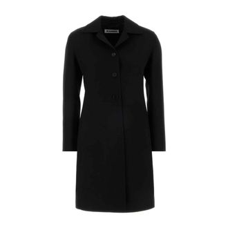 Jil Sander Single-Breasted Coats, female, Black, Size: XL 74 Coat