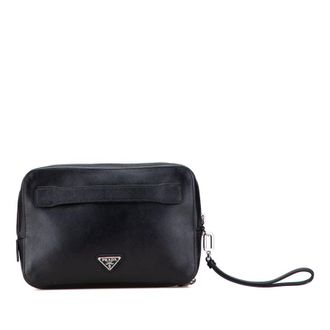 Prada Pre-owned Prada Saffiano Portfolio Zip Clutch Ladies 4VKTOZVBXCFLZKZX