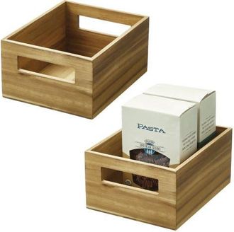 iDesign Acacia Wood Pantry Storage Bin with Handles in Natural at Nordstrom