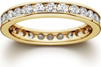 Pompeii3 1 1/2ct Channel Set Diamond Eternity Ring 14K Yellow Gold