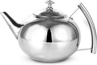 OEM Tetera De Acero Inoxidable, Cafetera De Boca &Uacute;nica Para Uso Dom&eacute;stico, Filtro De T&eacute; Para Cafetera, Con Unidad De Preparaci&oacute;n, 2 Litros, Plateada