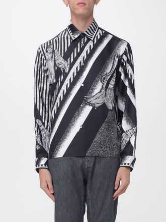 Versace Camicia in seta a maniche lunghe con stampa grafica