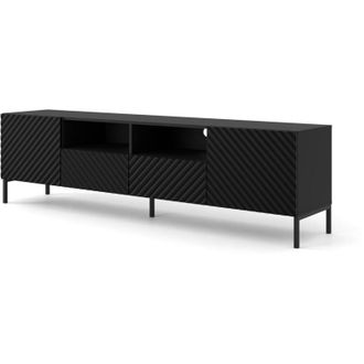 AC-D&eacute;co Porta Tv Surf 200 2d2s Nero Opaco Gambe Nere