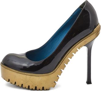 Saint Laurent Pumps Trooper con tacco - Nero