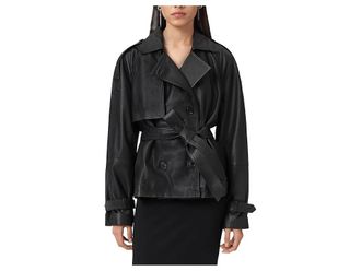 AllSaints Reed Jacket Womens Coat Black : SM, Leather