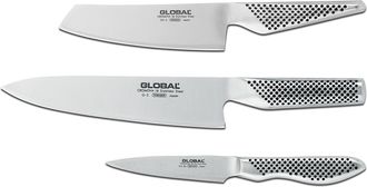 Global G-2538 3 Piece Knife Set with Chefs, Vegetable and Paring Knife