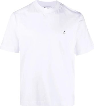 &Eacute;tudes Studio Biologisch Katoen Geborduurd Logo T-Shirt - Heren - T-shirts - Wit - S - Katoen - Tops