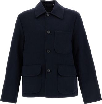 Paul Smith Blue Black Wool Twill Chore Jacket