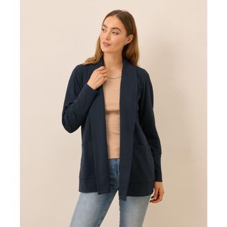 Pact Organic Airplane Wrap Cardigan in Midnight Blue at Nordstrom, Size X-Small