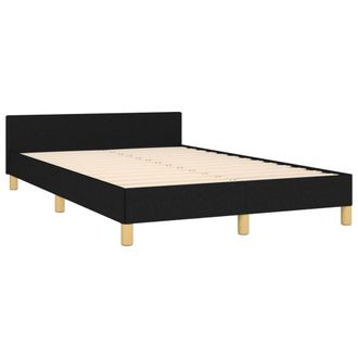 vidaXL Estructura De Cama Sin Colch&oacute;n Tela Negro 120x190 Cm Vidaxl