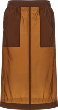 Saint Laurent Rokken, Dames, Bruin, S, Nylon, Kokerrok van Nylon