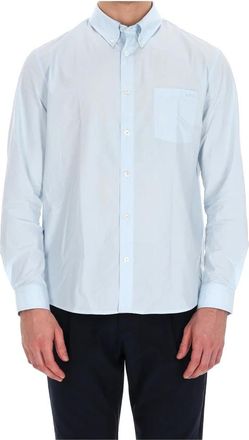 A.P.C. Heldere Blauwe Cam Cot Shirt - Heren - Casual Overhemden - Blauw - S - Katoen - Overhemden