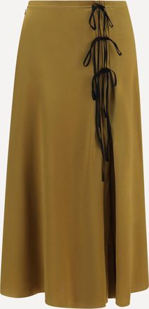 Ganni Gonna midi in raso con laccetti Woman 38