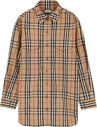 Burberry Geborduurde katoenen blouse - Dames - Overhemden - Veelkleurig - 2XS - Katoen - Overhemden