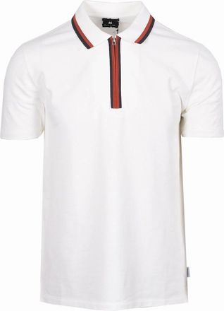 Paul Smith Mens PAUL SMITH REG FIT ZIP POLO SHIRT OFF WHITE - Cream - Size: 42