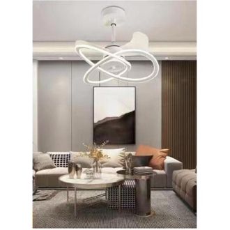 Trade Shop Trade Shop Traesio - Trade Shop - Lampadario Moderno Led Ad Intreccio Con Ventilatore A Soffitto Dimmerabile 60005