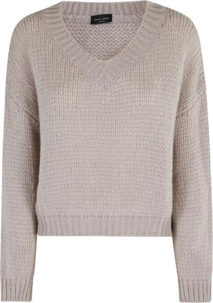 Roberto Collina Maglione con scollo a V in misto alpaca - MASTICE F4704