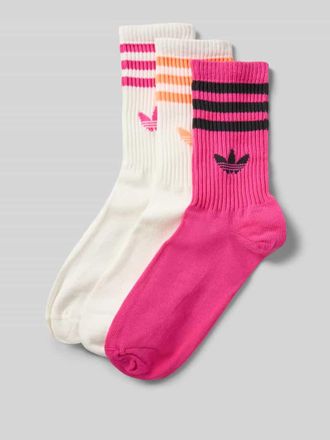 adidas Originals Socken mit Label-Print im 3er-Pack in Pink, Gr&ouml;&szlig;e 34-36