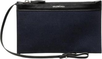 Balenciaga Pre-owned Canvas Pouch - Dames - Vintage Clutch - Blauw - ONE Size - Leer - Vintage