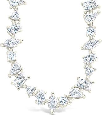 Sterling Forever Ellery Cubic Zirconia Tennis Necklace in Silver at Nordstrom