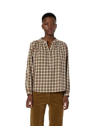 Gerard Darel Aline Checked Blouse in Brown at Nordstrom, Size X-Large