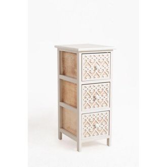 Regalos Miguel Muebles Auxiliares - Mueble Auxiliar Cloak Blanco Estrecho 3 Cajones