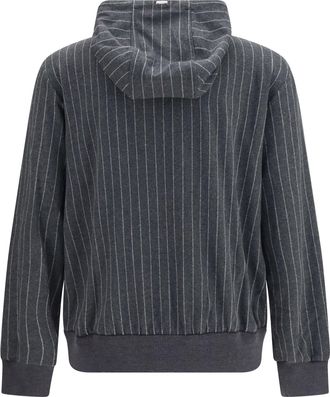 Herno Mens Hooded Sweatshirt With Zip Ferro Sweatshirts Sweater