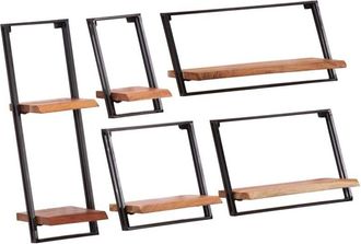 vidaXL Vidaxl - Estantes De Pared 5 Unidades Madera Maciza Acacia