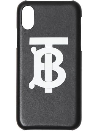 Burberry iPhone X/XS hoesje met monogram - Zwart