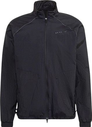 adidas Mens adidas originals Mtrlmix Trcktt Solid Color Logo Embroidered Stand Collar Sports Jacket Black HK2730