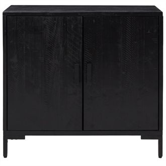 Berkfield Home Sideboard Black 75x35x70 cm Solid Pinewood | Size: 75 x 35 x 70 cm