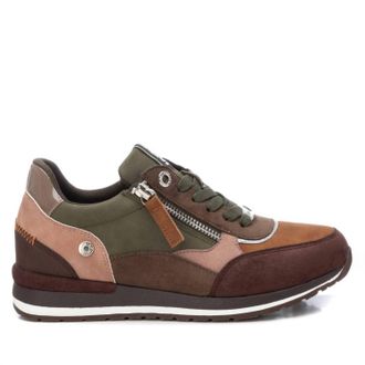 Xti Womens Suede Sneakers In Khaki
