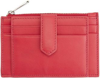 Royce New York Leather Zippered Compact Card Case Wallet
